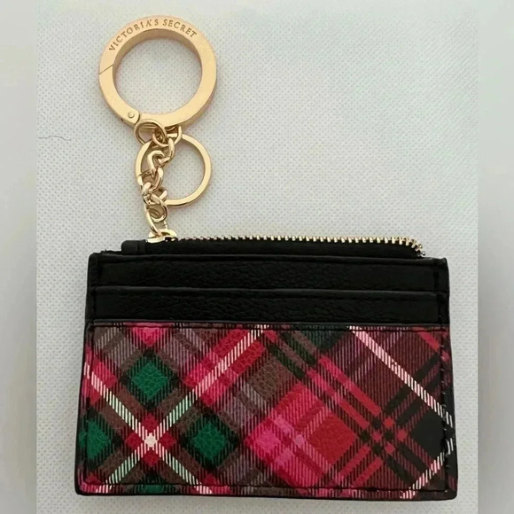 Victorias Secret |  Bright Tartan The Victoria Card Case Key Chain. - Picture 6 of 9